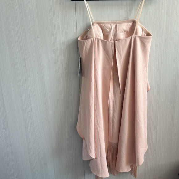 Nwt Aidan by Aidan Mattox Strapless Tiered Crepe & Fringe Midi Cocktail Dress 8 - Picture 10 of 10